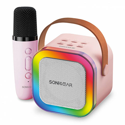 Product Karaoke Sonic Gear IOX K200 Bluetooth 5.1 HOME PORTABLE with Wireless MIC Pink base image