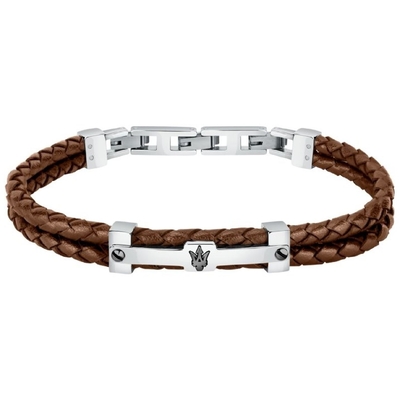 Product Ανδρικό Βραχιόλι Maserati Jm422Ave12 (22cm) Δερμάτινο Brown base image