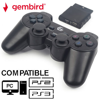 Product Gamepad Gembird Wireless DUAL VIBRATION PS2/ PS3 / PC base image