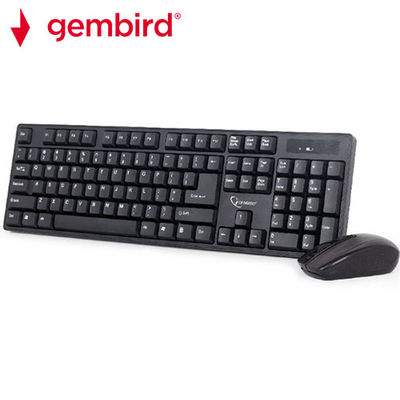 Product Σετ Πληκτρολόγιο Και Ποντίκι Ασύρματο Gembird US LAYOUT Black base image