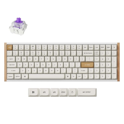 Product Πληκτρολόγιο Ασύρματο Keychron K4 HE (K4H-Q1) Special Wood Edition White Magnetic Hall Effect RGB 96% US base image