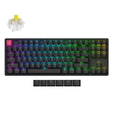 Product Πληκτρολόγιο Ασύρματο Keychron K8 V2 (K8X-J4) QMK Mechanical Banana Switch HotSwap RGB 80% US Lay Alum base image