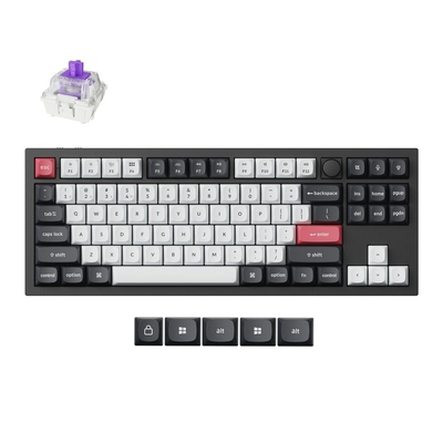 Product Πληκτρολόγιο Ασύρματο Gaming Keychron Q3 HE (Q3H-M1) QMK Wireless Custom Hall Effect Purple Switch 80% US Layout base image