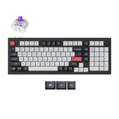 Product Πληκτρολόγιο Ασύρματο Gaming Keychron Q5 HE (Q5H-M1) QMK Wireless Custom Hall Effect Purple Switch 96% US Layout base image