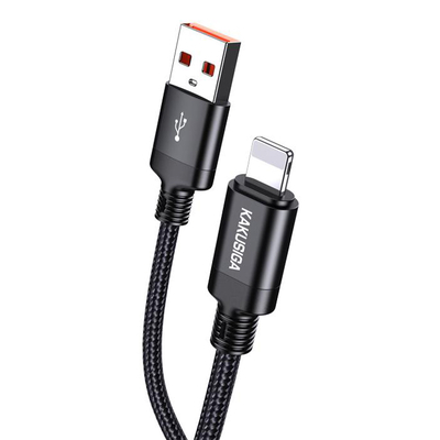Product Καλώδιο Lightning Kakusiga σε USB KSC-970, 3A, 480Mbps, 1M, Μαύρο base image