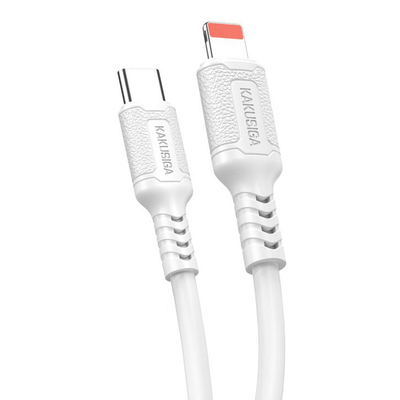 Product Καλώδιο Lightning Kakusiga σε USB-C KSC-984, Σιλικόνης, 27W, 480Mbps, 1M, Λευκό base image