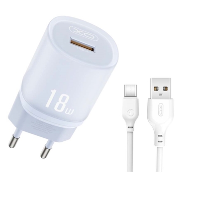 Product Φορτιστής Πρίζας XO L157(EU) QC3.0 18W Καλώδιο Type-C Μπλε base image