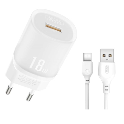 Product Φορτιστής Πρίζας XO L157(EU) QC3.0 18W Καλώδιο Type-C Λευκό base image