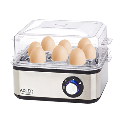 Product Βραστήρας Αυγών Adler AD 4486 8 egg(s) 800 W Black,Satin steel,Transparent base image