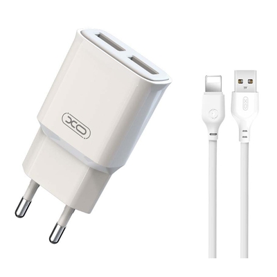 Product Φορτιστής Πρίζας XO L92C EU Διπλός 2.4A με Καλώδιο Lightning base image