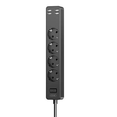 Product Πολύπριζο ΧΟ WL10 (EU) 4 Θέσεων με 4 Θύρες USB με Διακόπτη 1.8m (4AC+4USB) base image