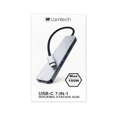 Product USB Hub Lamtech 7-In-1 Usb-C Dual Hdmi Pd100w base image