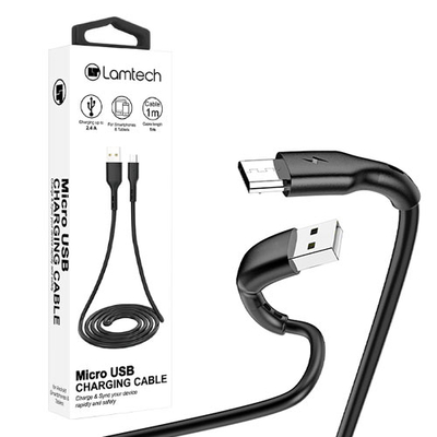 Product Καλώδιo USB Lamtech Data Micro 1m Black base image