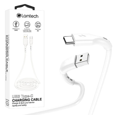 Product Καλώδιo USB Lamtech Data Type-C 2M WHITE base image