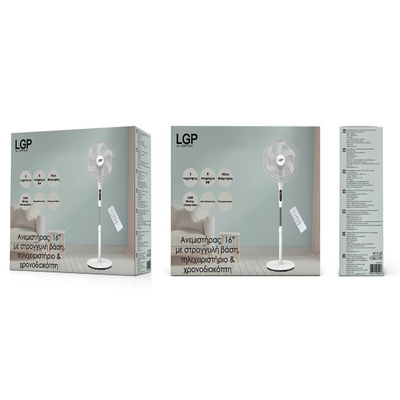 Product Ανεμιστήρας Ορθοστάτης Lgp 16' 40cm 55w With Remote Control And Timer White base image