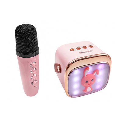 Product Karaoke Lamtech Bt5.4 Rgb Kid Speaker Pink With Mic Hoppee base image