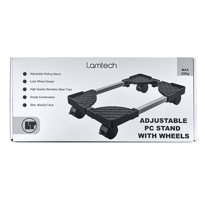 Product Βάση Γραφείου Υπολογιστή Lamtech Adjustable With Wheels Max 25Kg Black/Silver base image