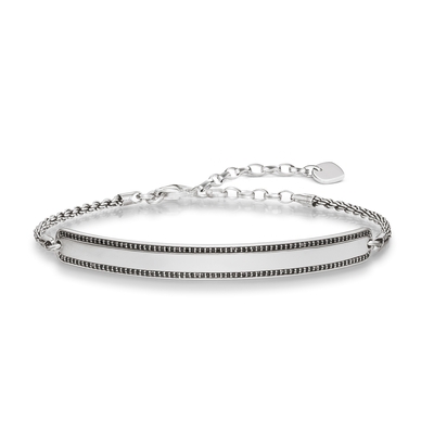 Product Βραχιόλι Unisex Thomas Sabo 000964311L18V (18cm) από Ασήμι Silver, Black base image