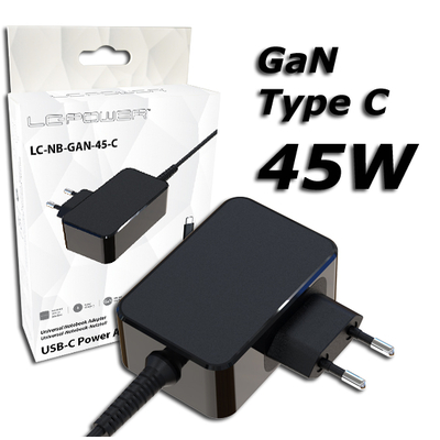 Product Φορτιστής Laptop LC-Power GaN USB-C 5-20V 2.25-3A 45W base image