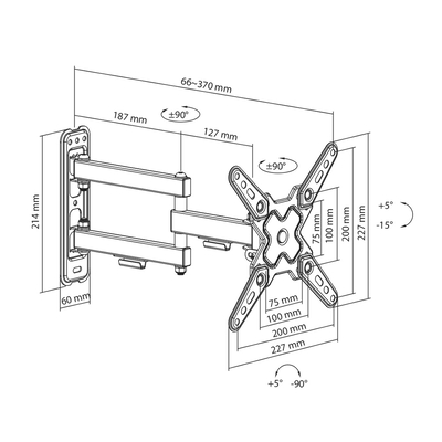 Product Βάση Τηλεόρασης Sbox With Double Arm 13'-43' Max Vesa 200x200 base image
