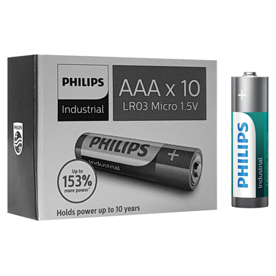 Product Αλκαλικές Μπαταρίες Philips Industrial LR03I10C/10, AAA LR03 1.5V, 10τμχ base image