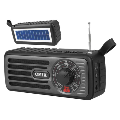 Product Φορητό Ραδιόφωνο Cmik & ηχείο MK-101, ηλιακό, BT/USB/TF/AUX, μαύρο base image
