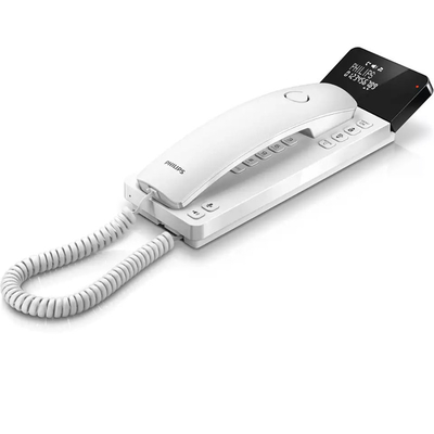 Product Τηλέφωνο Ενσύρματο Philips M110W/GRS Λευκό γόνδολα με οθόνη και ανοιχτή ακρόαση συμβατό με ακουστικά βαρηκοΐας base image
