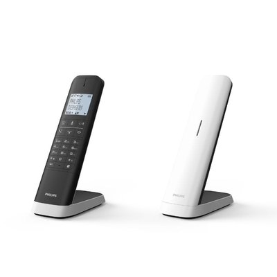 Product Ασύρματο Τηλέφωνο Philips M4701W/GRS Λευκό με φωτιζόμενη οθόνη base image