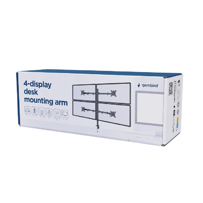 Product Βάση Monitor Gembird Adjustable Desk 4-Display Mounting Arm (Rts) 13'-32' Black base image