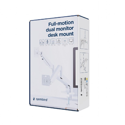 Product Βάση Monitor Gembird Desk Mounted Adjustable Double Arm 17'-32' White base image