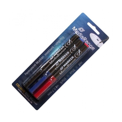 Product Μαρκαδόροι CD/DVD MediaRange 3 pieces Red/Black/Blue base image