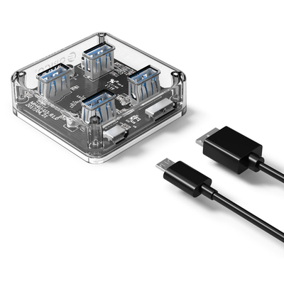 Product USB Hub Orico USB 3.0 MH4U-U3, 4x USB3.0, 5Gbps, διάφανο base image