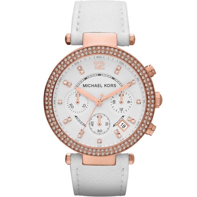 Product Γυναικείο Ρολόι Michael Kors Mk2281 (39mm) Δερμάτινο Λουράκι Λευκό base image