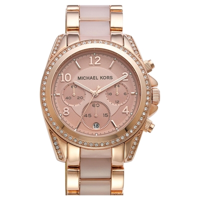 Product Γυναικείο Ρολόι Michael Kors Mk5943 (39mm) Μεταλλικό Μπρασελέ Ροζ Χρυσό base image