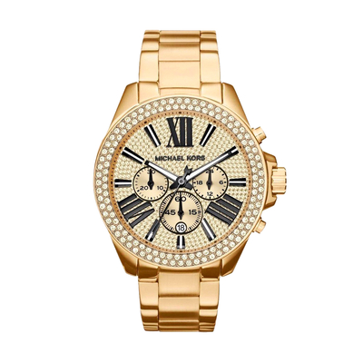 Product Γυναικείο Ρολόι Michael Kors Mk6095 (42mm) Μεταλλικό Μπρασελέ Χρυσό base image