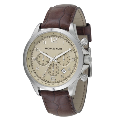 Product Ανδρικό Ρολόι Michael Kors Mk8115 (45mm) Δερμάτινο Λουράκι Καφέ base image