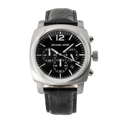 Product Ανδρικό Ρολόι Michael Kors Mk8118 (45mm) Δερμάτινο Λουράκι Μαύρο base image