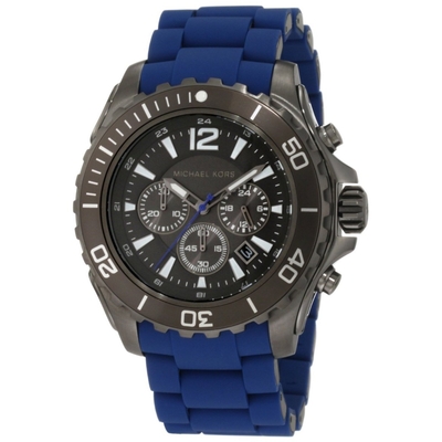 Product Ανδρικό Ρολόι Michael Kors Mk8233 (47mm) Μεταλλικό Μπρασελέ/Καουτσούκ Μπλε / Ασημί base image