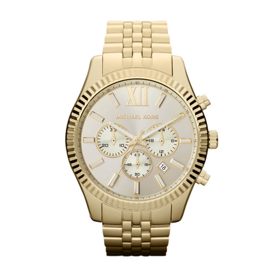 Product Ανδρικό Ρολόι Michael Kors Mk8281 (45mm) Μεταλλικό Μπρασελέ Χρυσό base image