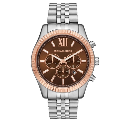 Product Ανδρικό Ρολόι Michael Kors Mk8732 (45mm) Μεταλλικό Μπρασελέ Ασημί base image