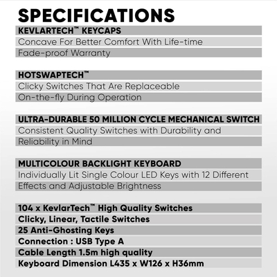 Product Πληκτρολόγιο Armaggeddon Hot-Swap 12fx Backlight Red Switch Mka-7c 2024 Black Linear base image
