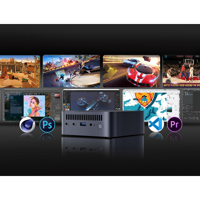Product Mini PC Blackview 8-Core Amd Ryzen 7 16gb Ddr4 1tb M.2 Ssd Support Triple 4k Display Win 11 Pro Black base image
