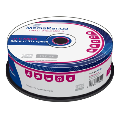 Product CD-R MediaRange 52x 700MB/80min, cake box, 25τμχ base image