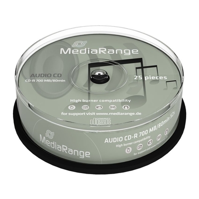 Product CD-R MediaRange AUDIO 80 min, 700MB, 12x, 25τμχ Cake box base image