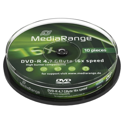 Product DVD-R MediaRange 4.7GB, 16x, 10τμχ Cake box base image