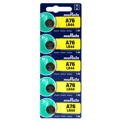 Product Αλκαλικές Μπαταρίες Murata LR44 MR-LR44, 1.5V, 5τμχ base image