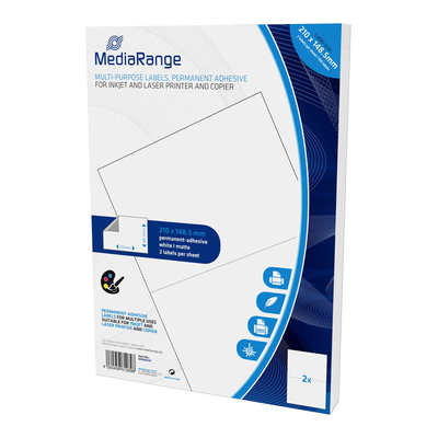 Product Ετικέτες πολλαπλών χρήσεων MediaRange MRINK141, 210x148.5mm, 100τμχ base image