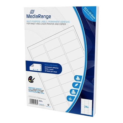Product Ετικέτες πολλαπλών χρήσεων MediaRange MRINK150, 63.5x33.9mm, 1200τμχ base image