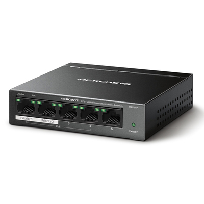 Product Network Switch Mercusys Desktop MS105GP, 5x 10/100/1000 Mbps, PoE+, Ver. 1.0 base image
