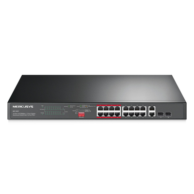 Product Network Switch Mercusys Rackmount Ms118Cp, 16X 10/100Mbps Poe+ & 2X Gigabit, Un/1.0 base image